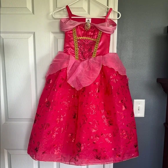 strapless open back dress Disney Princess Aurora Sparkle Costume